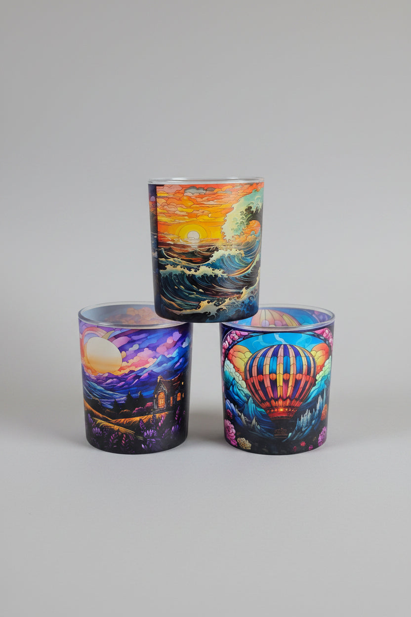 stained glass candles