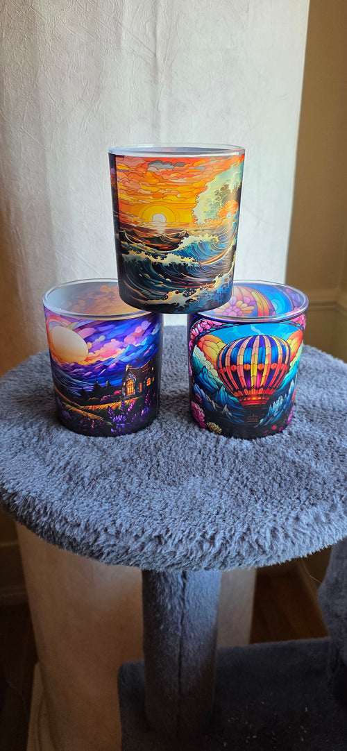 stained glass candles